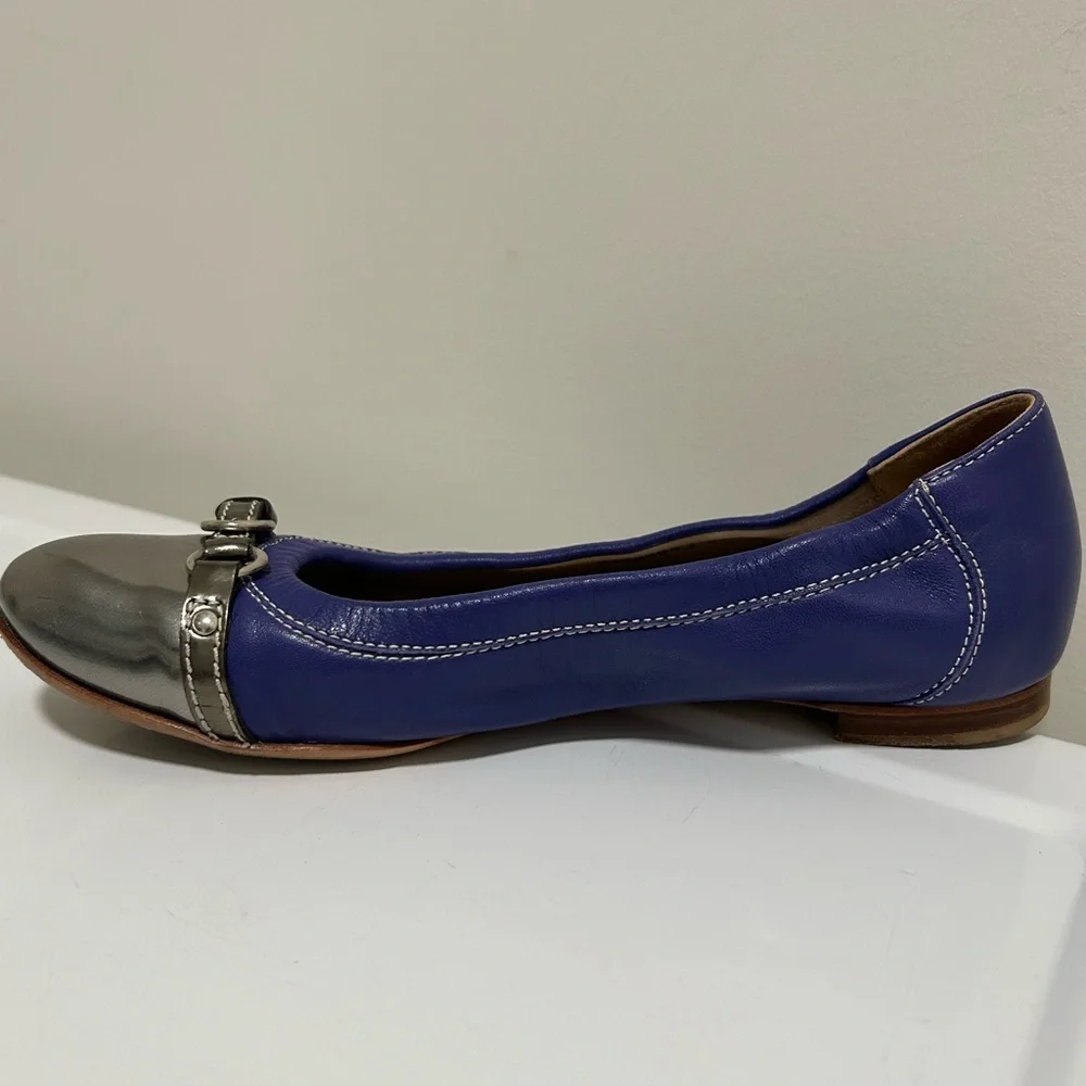 Attilio Giusti Leombruni Ballet Flats Purple Silver Size 8 - Picture 8 of 15